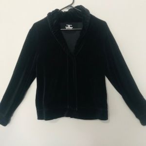 Jones New York Sport Black Velour Jacket